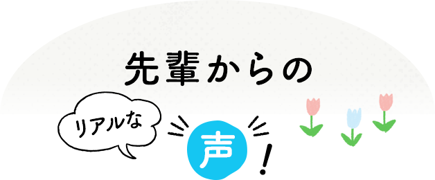 先輩からのリアルな声！